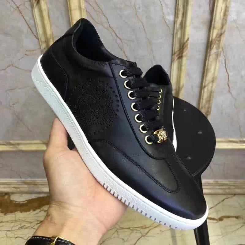 Versace New Casual Shoes Cowhide Black Men 4