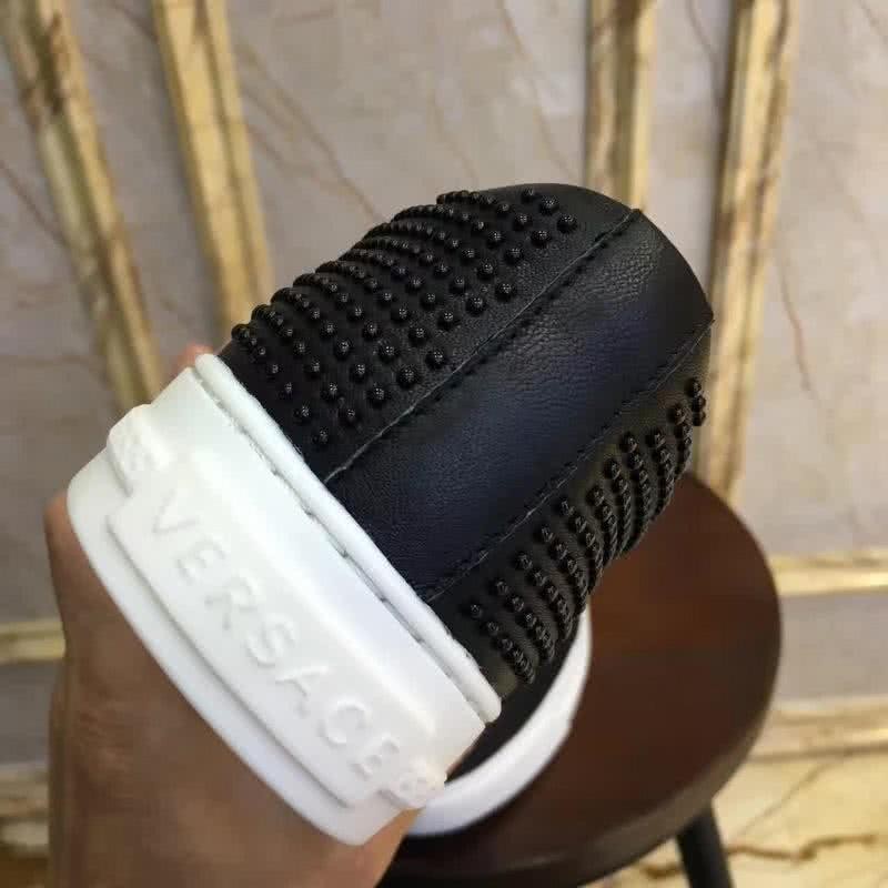 Versace Top Quality Loafers Cowhide Black Rivet Black Men 7