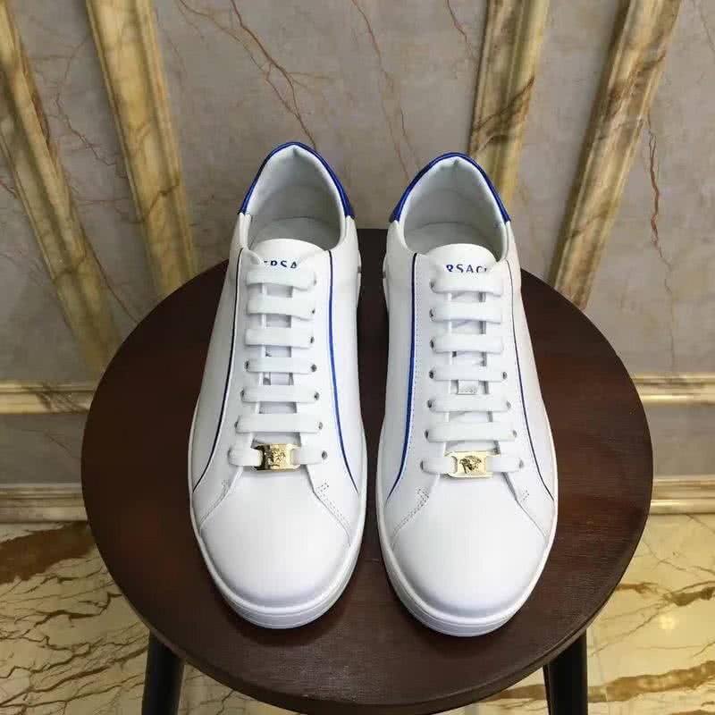 Versace Fashion Casual Shoes Cowy Lining White And Blue Men 3