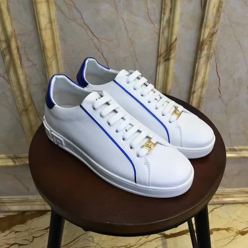 Versace Fashion Casual Shoes Cowy Lining White And Blue Men 1