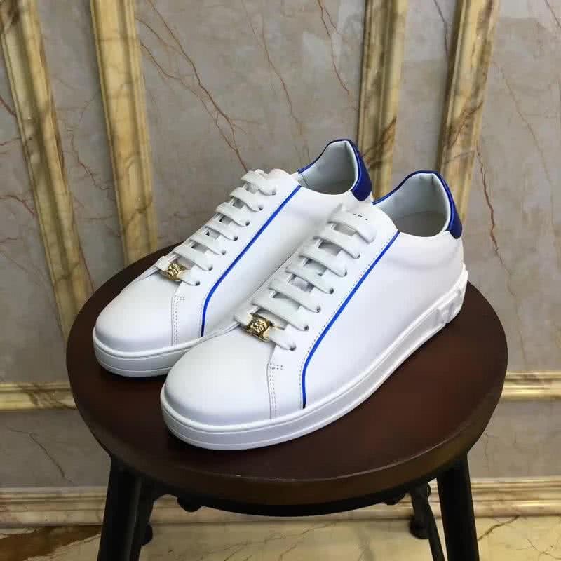 Versace Fashion Casual Shoes Cowy Lining White And Blue Men 5
