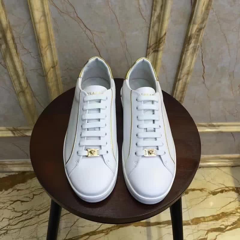 Versace Fashion Casual Shoes Cowy Lining White And Gold Men 3