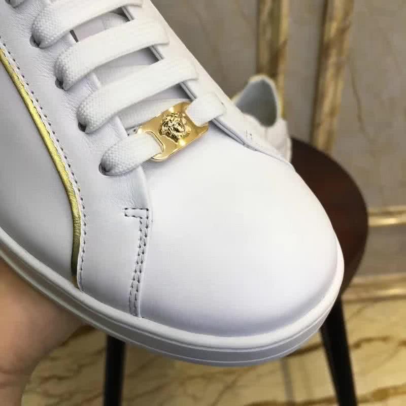 Versace Fashion Casual Shoes Cowy Lining White And Gold Men 4