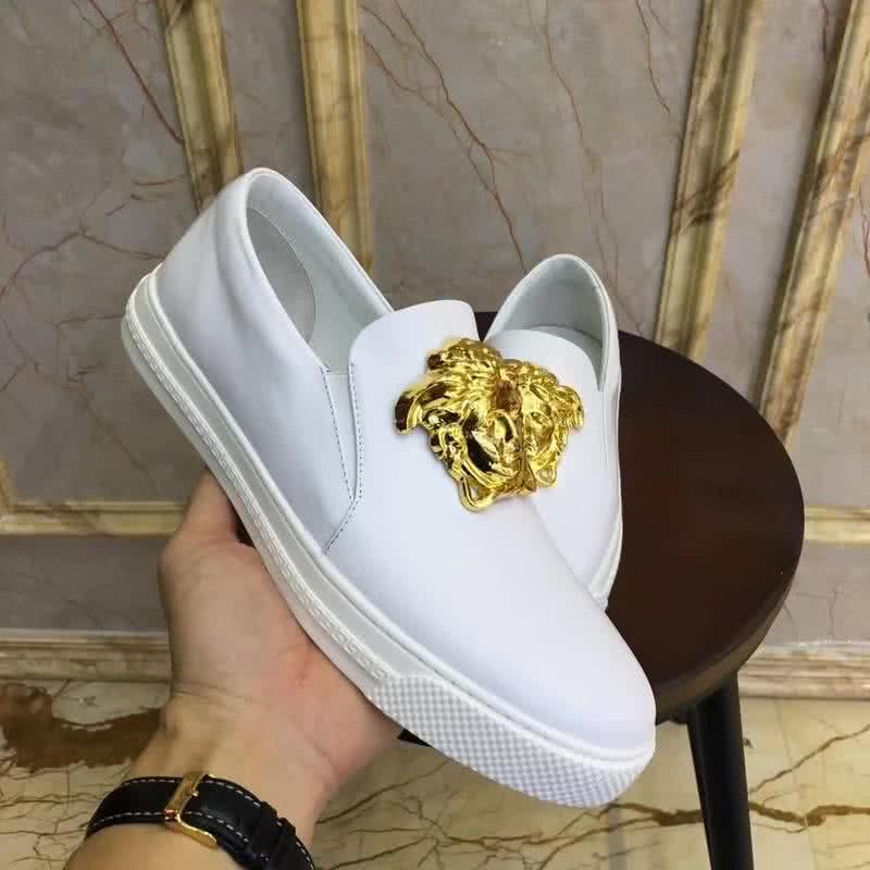 Versace New Loafers Cowhide Wear-resistant Gold Medusa White Men 3