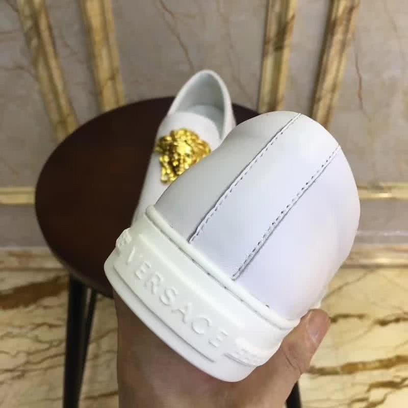 Versace New Loafers Cowhide Wear-resistant Gold Medusa White Men 5
