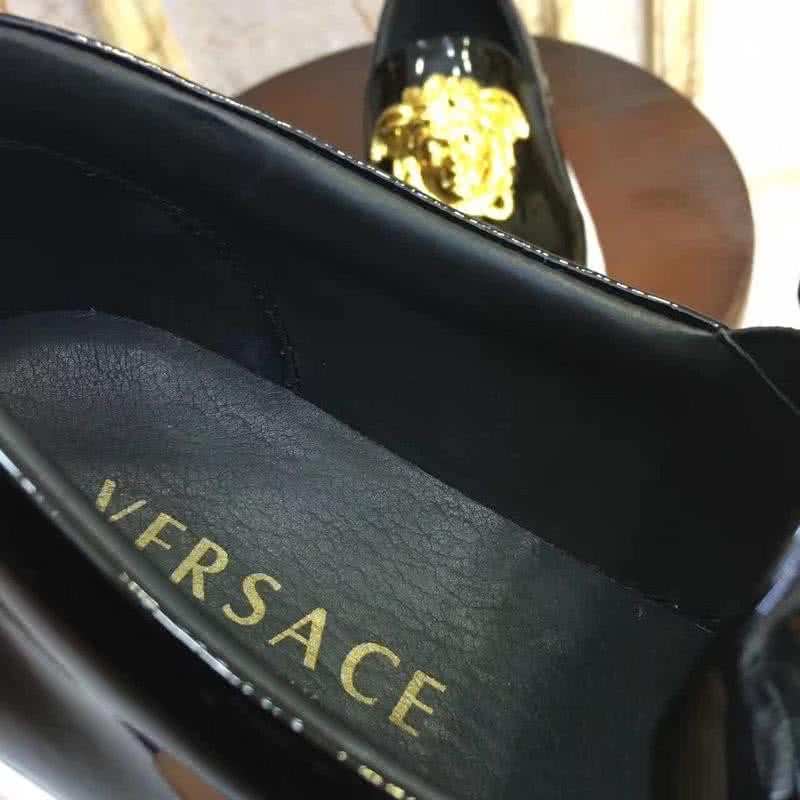 Versace New Loafers Cowhide Wear-resistant Gold Medusa Bright Black Men 3