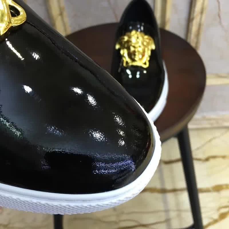 Versace New Loafers Cowhide Wear-resistant Gold Medusa Bright Black Men 5