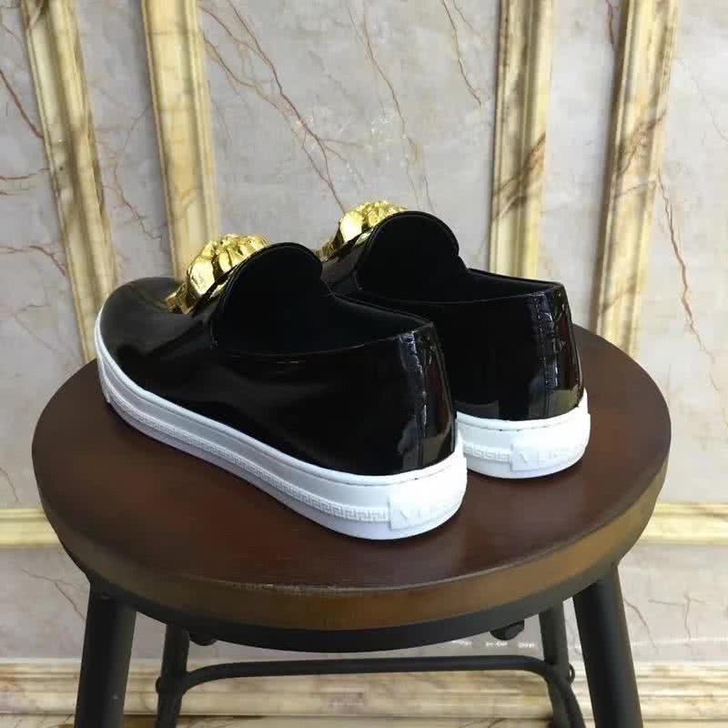 Versace New Loafers Cowhide Wear-resistant Gold Medusa Bright Black Men 7