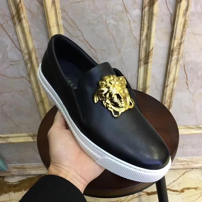 Versace Classic Style Loafers Cowhide And TPU Gold Medusa Black Men 5