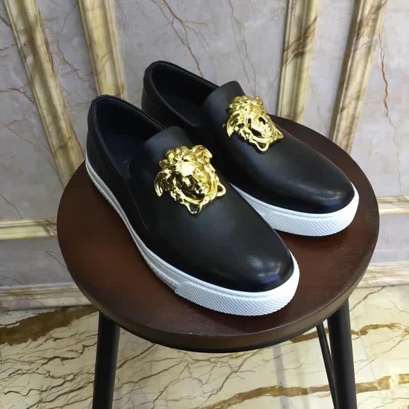 Versace Classic Style Loafers Cowhide And TPU Gold Medusa Black Men 6