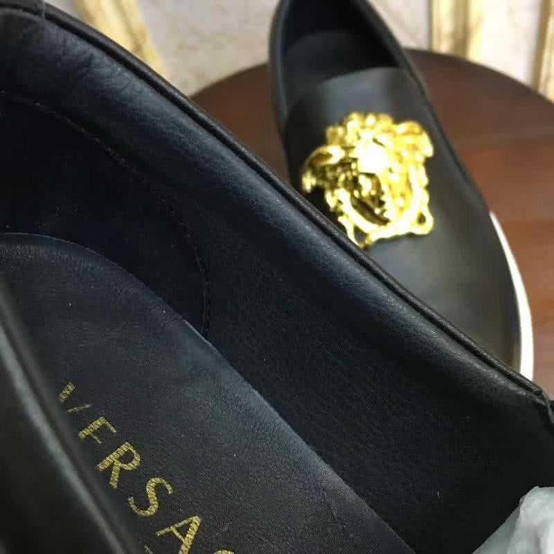 Versace Classic Style Loafers Cowhide And TPU Gold Medusa Black Men 8
