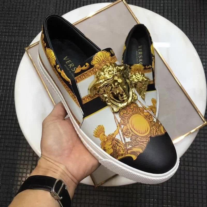 Versace Cowhide Loafers Top Quality Pattern Yellow And Black Men 3