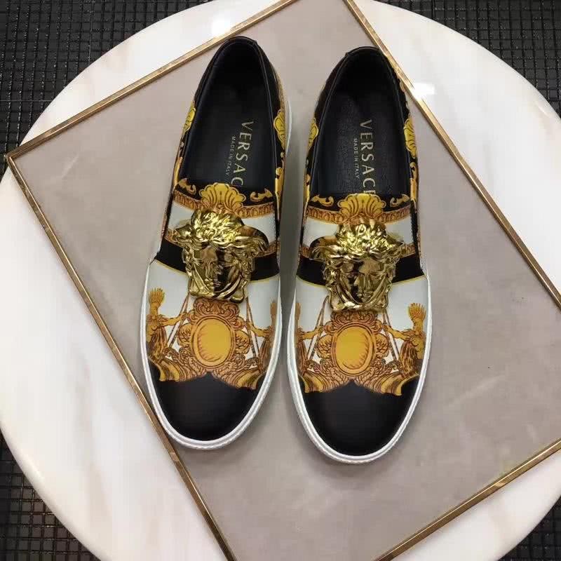 Versace Cowhide Loafers Top Quality Pattern Yellow And Black Men 8