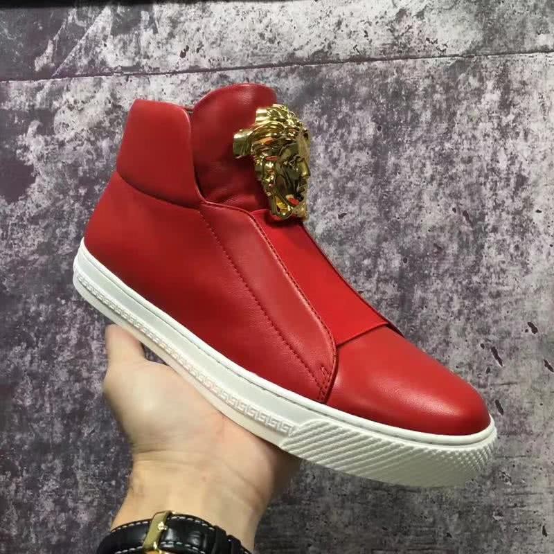 Versace High-top Casual Shoes Cowhide Red Men 8