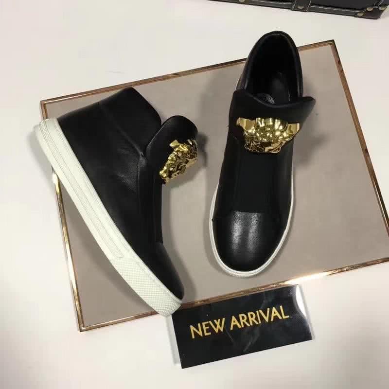 Versace High-top Casual Shoes Cowhide Black Men 3