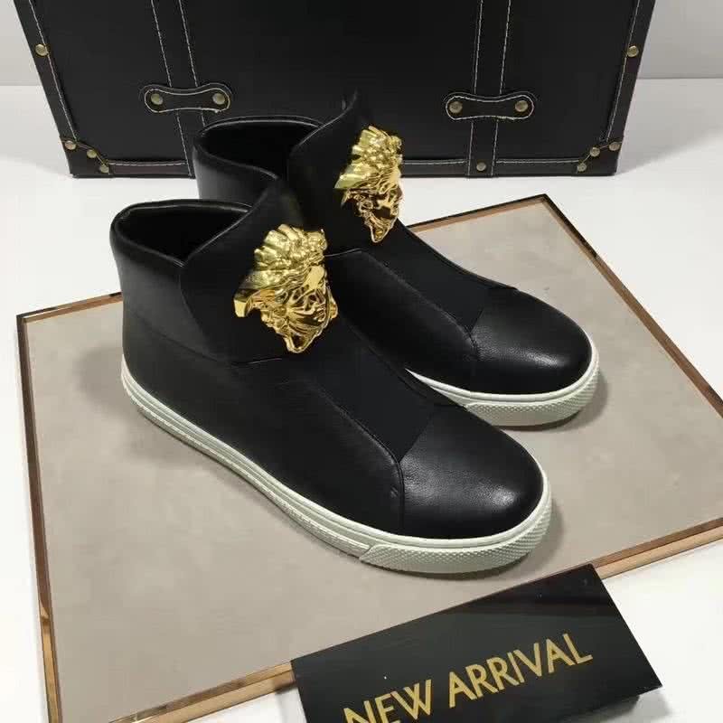 Versace High-top Casual Shoes Cowhide Black Men 5