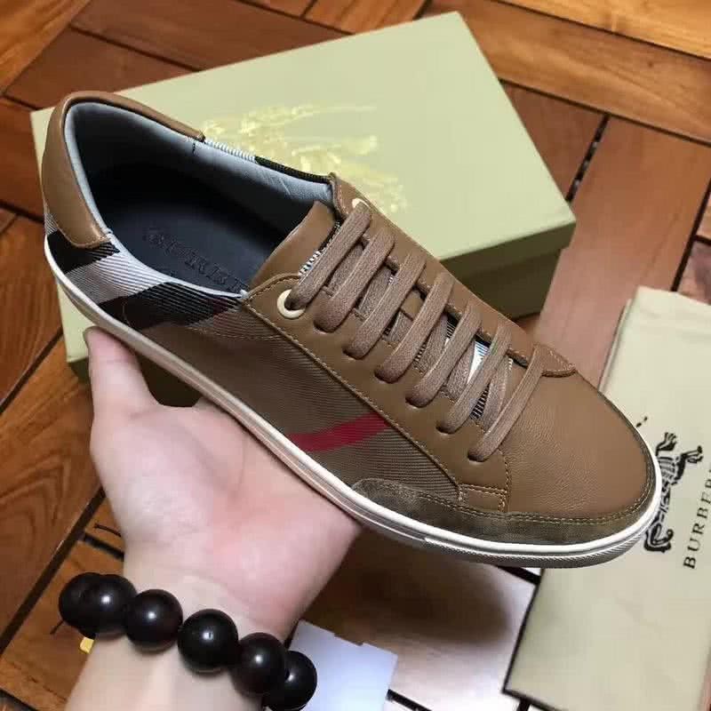Burberry Fashion Comfortable Shoes Cowhide Yellow Brown Men 4