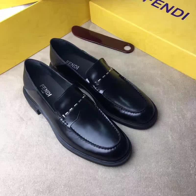 Fendi Loafers High Quality Real Calf Leather Silver Decoration Men 9