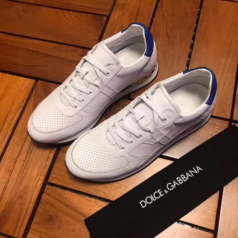 Dolce & Gabbana Sneakers Leather White Blue Upper Black Sole Men 3