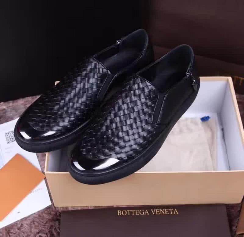 Bottega Veneta Slip-on Leather Knit Zipper Black Men 1