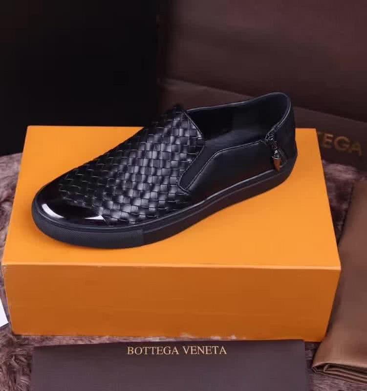 Bottega Veneta Slip-on Leather Knit Zipper Black Men 6
