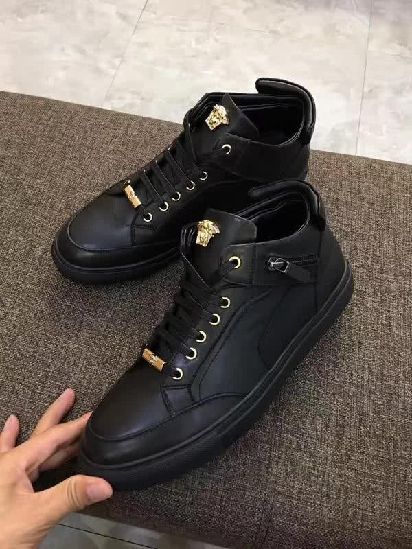 Versace New Casual Shoes Cowhide Non-slip Design Black Men 3