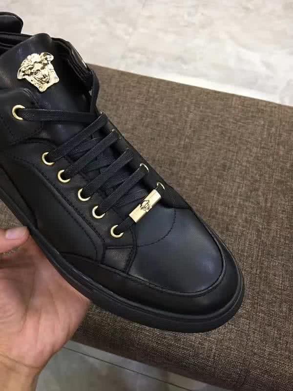 Versace New Casual Shoes Cowhide Non-slip Design Black Men 5