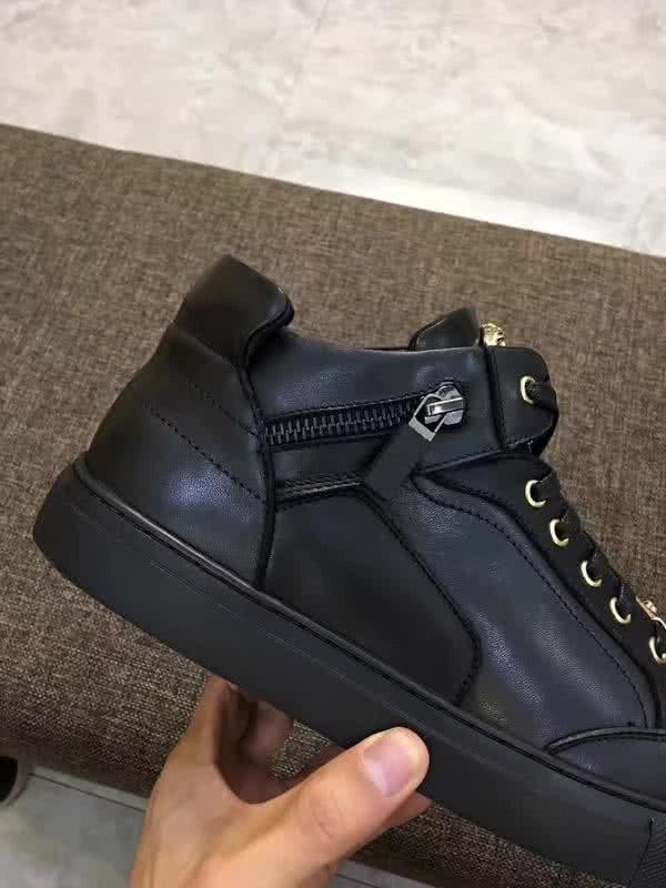 Versace New Casual Shoes Cowhide Non-slip Design Black Men 6