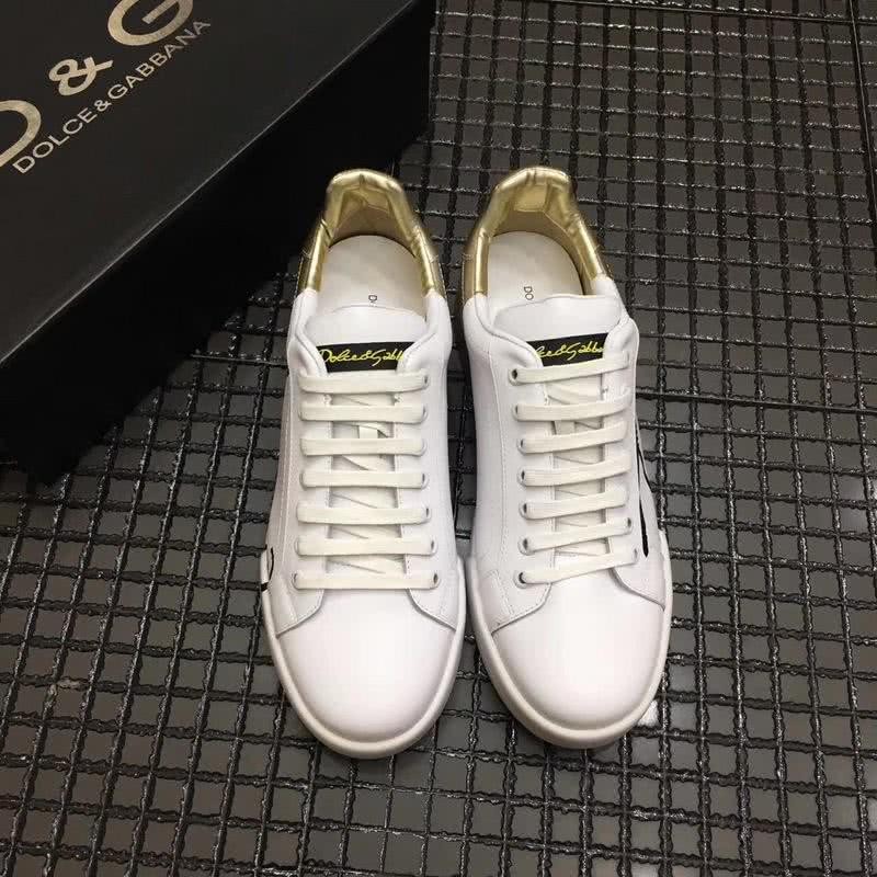 Dolce & Gabbana Sneakers Leather Black Letters White Golden Men 3