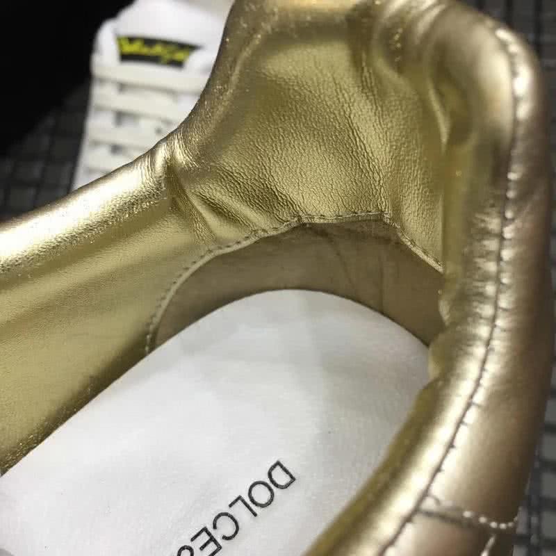 Dolce & Gabbana Sneakers Leather Black Letters White Golden Men 8