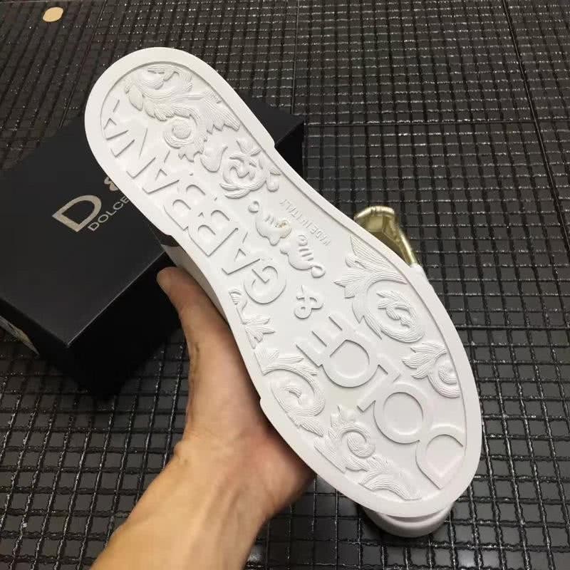 Dolce & Gabbana Sneakers Leather Black Letters White Golden Men 9