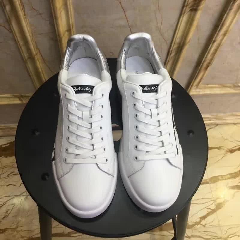 Dolce & Gabbana Sneakers Leather Black Letters White Silver Men 2
