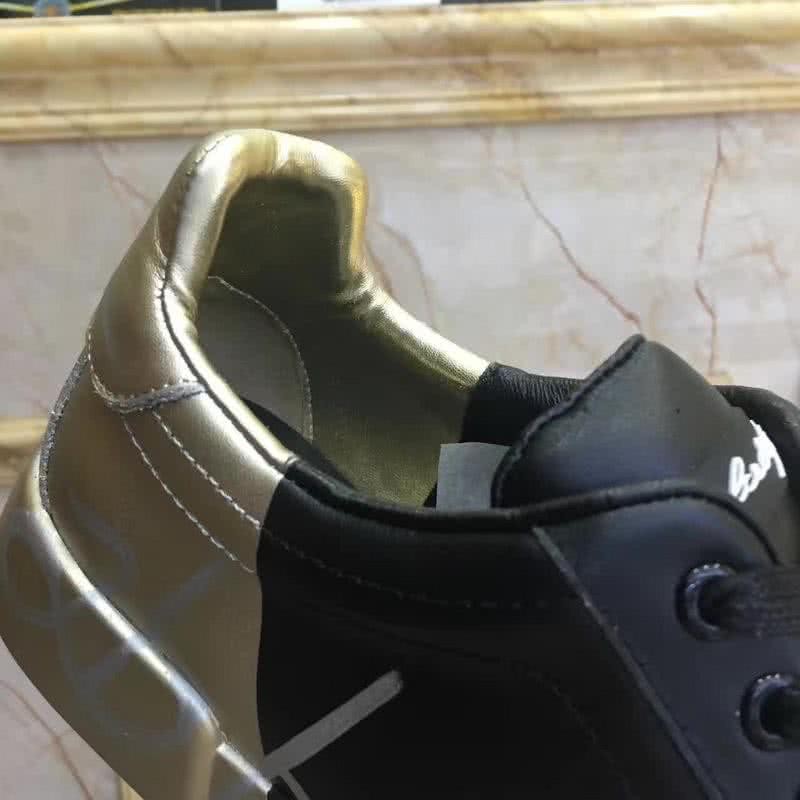 Dolce & Gabbana Sneakers Leather White Letters Black Golden Men 7