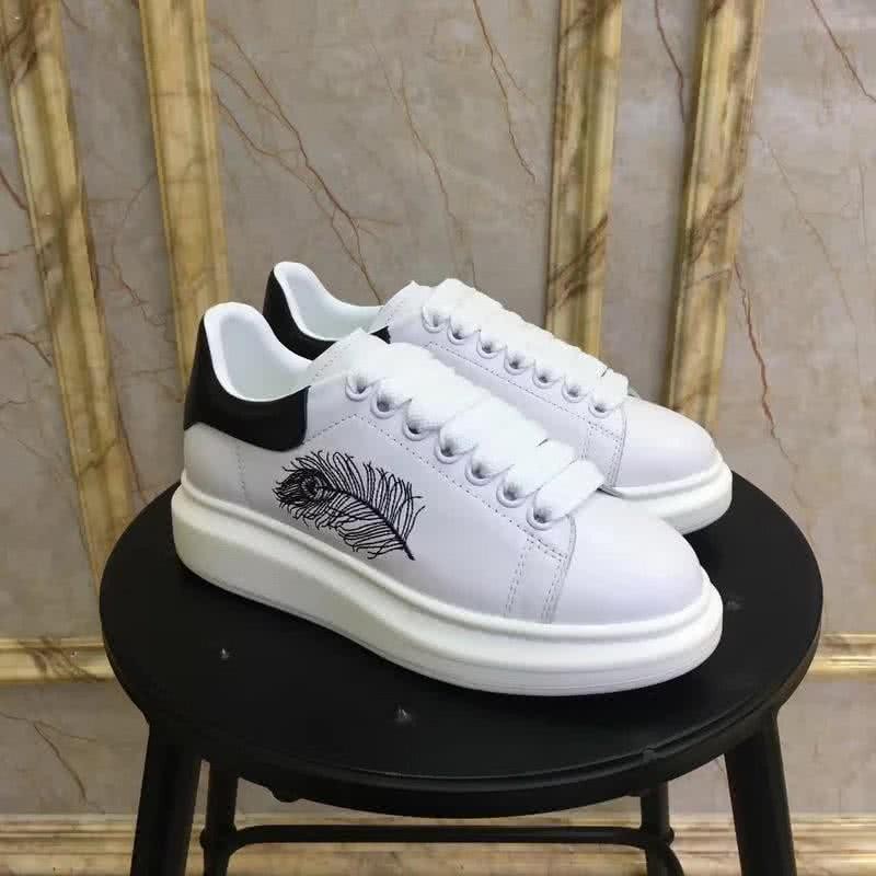 Alexander McQueen Sneakers Black Feather White Men 1