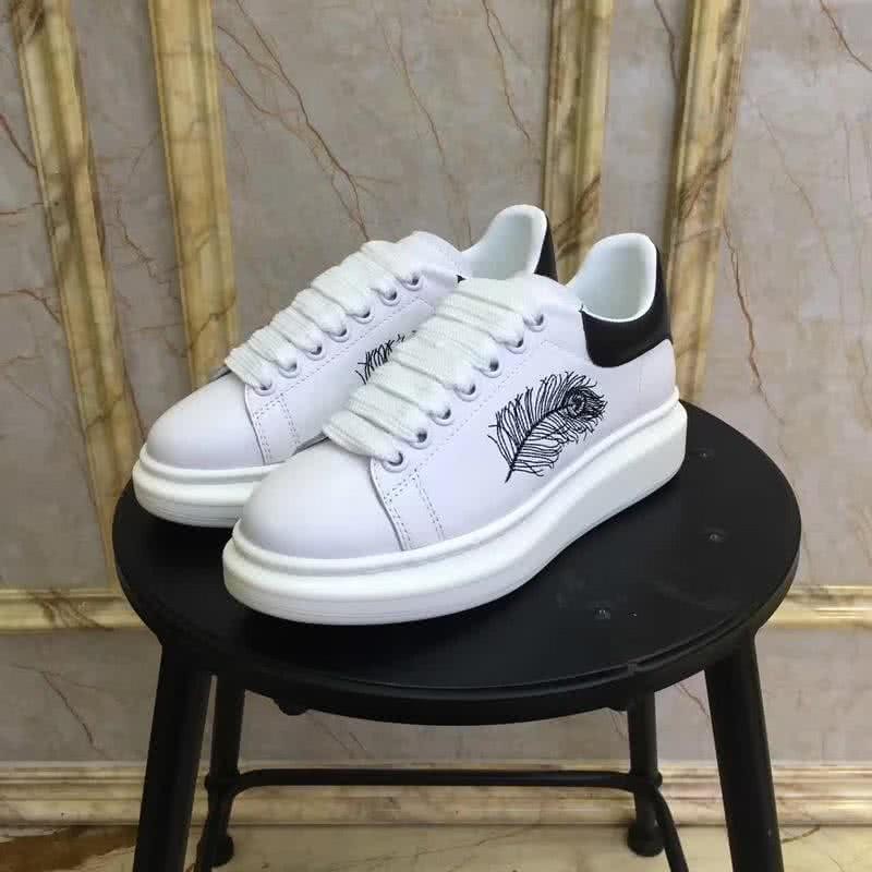Alexander McQueen Sneakers Black Feather White Men 3