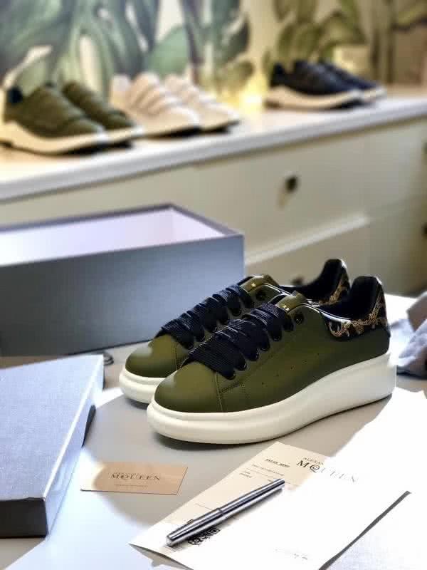 Alexander McQueen Sneakers Army Green Black Upper White Sole Men 9