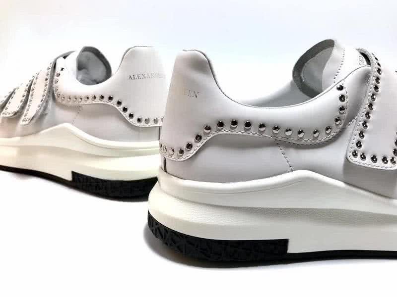Alexander McQueen Sneakers Leather Rivets All White Men 2