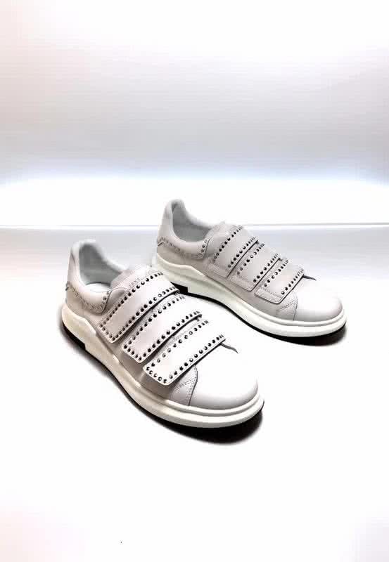 Alexander McQueen Sneakers Leather Rivets All White Men 1