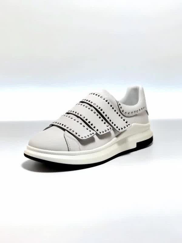 Alexander McQueen Sneakers Leather Rivets All White Men 9