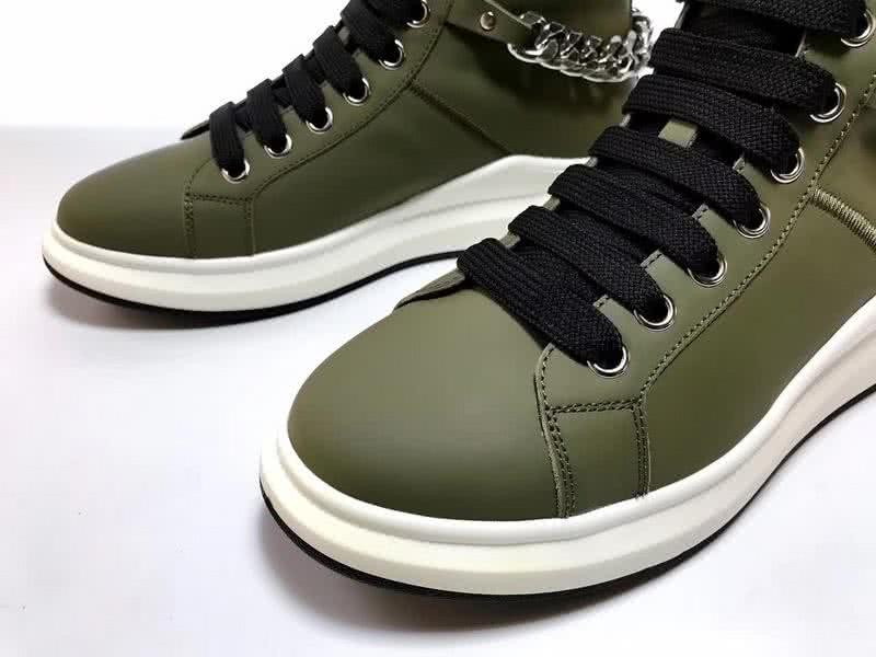 Alexander McQueen Sneakers Leather Army Green Chains Men 2