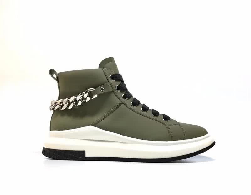 Alexander McQueen Sneakers Leather Army Green Chains Men 8