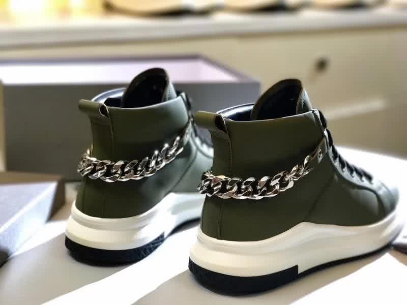 Alexander McQueen Sneakers Leather Army Green Chains Men 9
