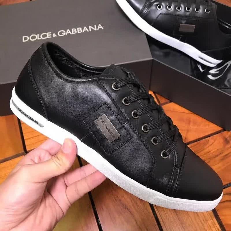 Dolce & Gabbana Sneakers Leather Black Upper White Sole Men 3