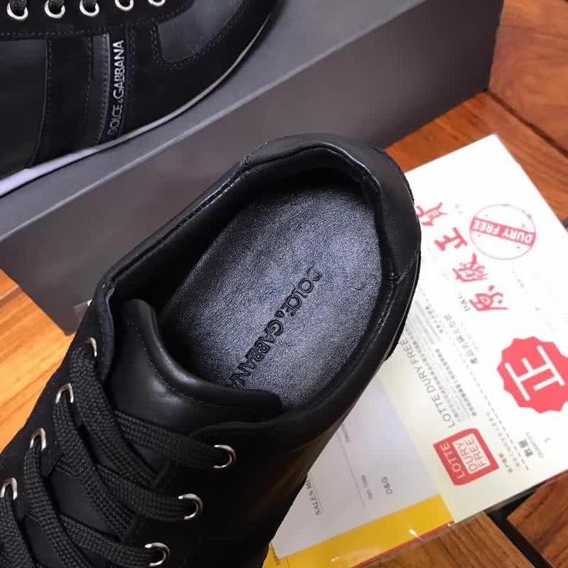 Dolce & Gabbana Sneakers Leather Black Upper White Sole Men 6