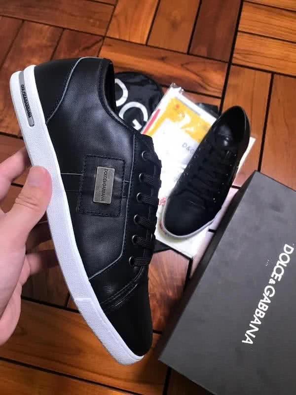 Dolce & Gabbana Sneakers Leather Black Upper White Sole Men 9