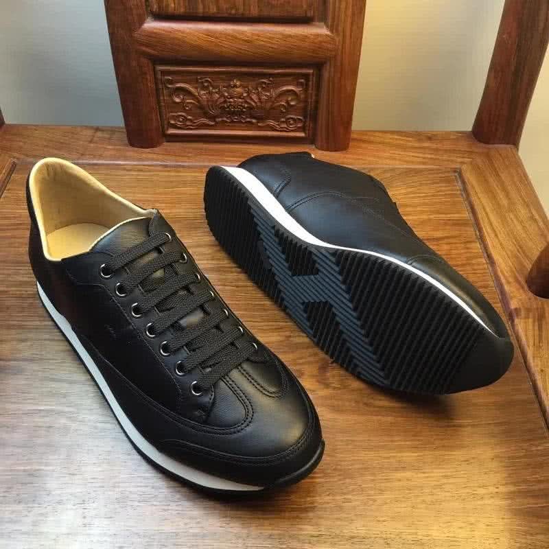 Hermes Fashion Comfortable Sports Shoes Cowhide Black Men 8