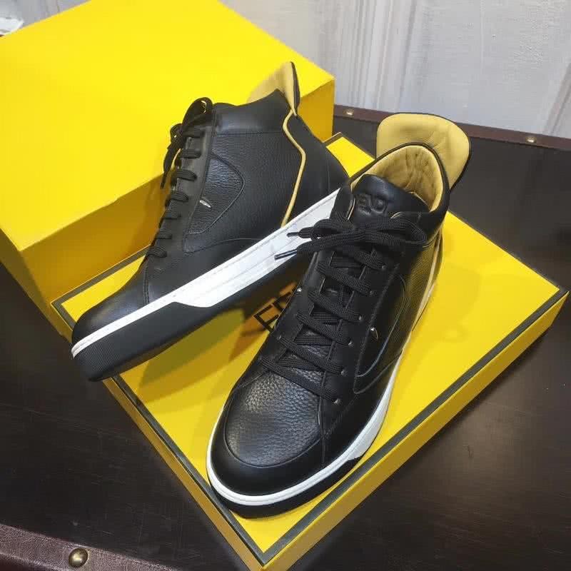 Fendi Sneakers High Top Black Upper Yellow Inside Men 4