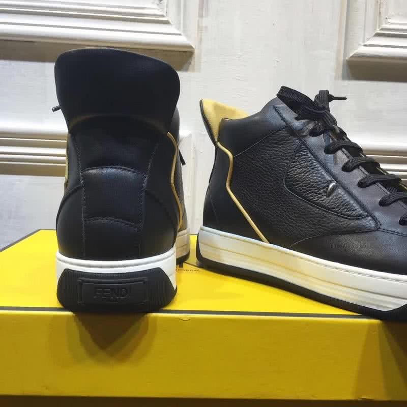 Fendi Sneakers High Top Black Upper Yellow Inside Men 5