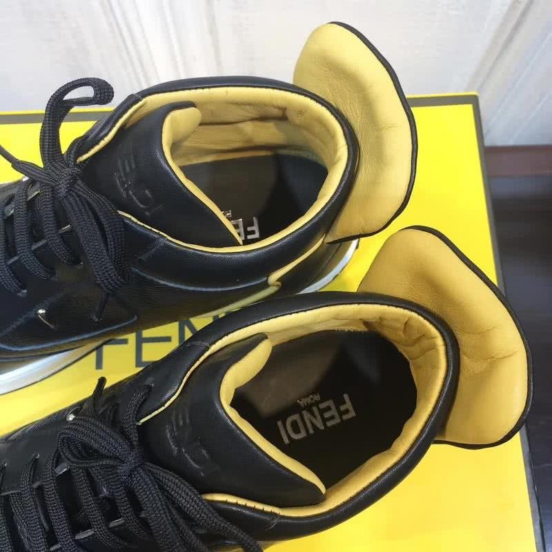Fendi Sneakers High Top Black Upper Yellow Inside Men 6