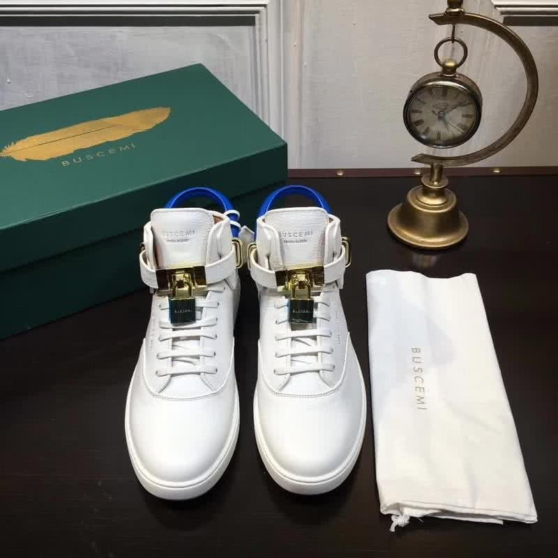 Buscemi Sneakers High Top White Leather Lock Men 3